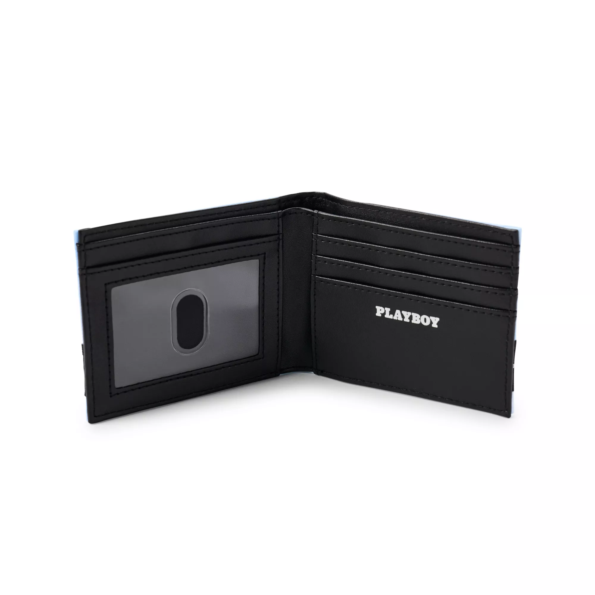 Playboy Taping Bifold Wallet Blue at Spencer's