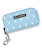 Blue Playboy Bunny Print Zip Wallet