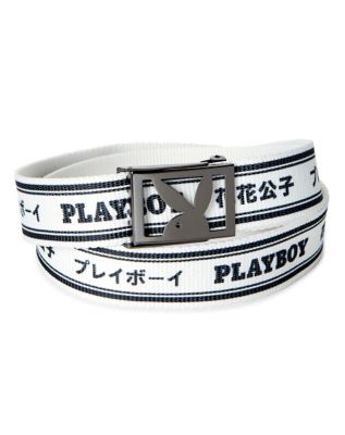 White Kanji Playboy Belt