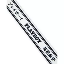 White Kanji Playboy Belt at Spencer's