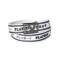 White Kanji Playboy Belt at Spencer's