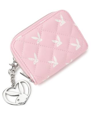 Pink Playboy Heart Compact Zip Wallet