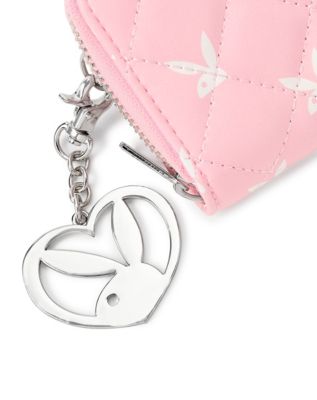 Pink Playboy Heart Compact Zip Wallet