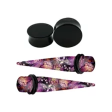 Multi-Pack Acrylic Marble Pattern Plugs and Tapers - 2 Pair at Spencer's