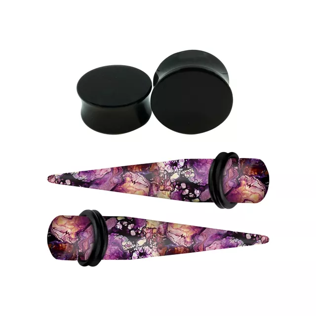 Multi-Pack Acrylic Marble Pattern Plugs and Tapers - 2 Pair at Spencer's