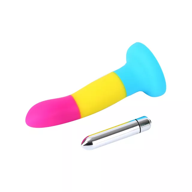 Pansexual Pride Vibrating Dildo 6.7 Inch - Hott Love Extreme at Spencer's