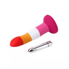 Lesbian Pride Vibrating Dildo 6.7 Inch - Hott Love Extreme at Spencer's