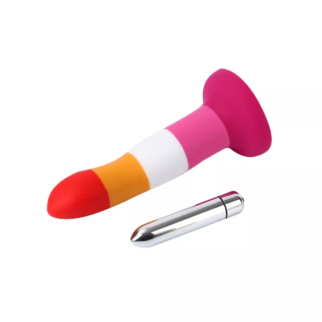 Lesbian Pride Vibrating Dildo 6.7 Inch - Hott Love Extreme at Spencer's