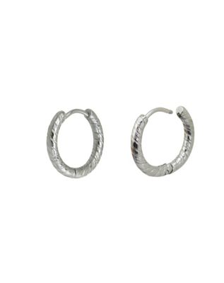 Twisted Huggie Hoop Earrings - 16 Gauge