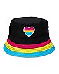 Pansexual Pride Heart Bucket Hat