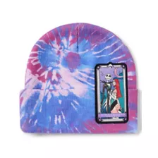 Tie Dye Jack Skellington and Sally Patch Cuff Beanie Hat - The Nightmare Before Christmas at Spencer's