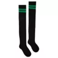 Black Green Stripe Over the Knee Socks at Spencer's