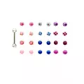 Silvertone Barbell with 24 Multi-Colored Extra Balls - 14 Gauge at Spencer's