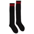 Red Stripe Black Knee High Socks at Spencer's