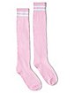 White Stripe Pink Knee High Socks