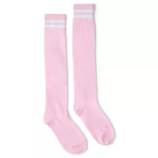 White Stripe Pink Knee High Socks at Spencer's