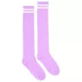White Stripe Purple Knee High Socks at Spencer's