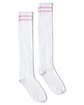 Pink Double Stripe Knee High Socks