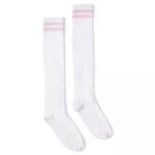 Pink Double Stripe Knee High Socks at Spencer's