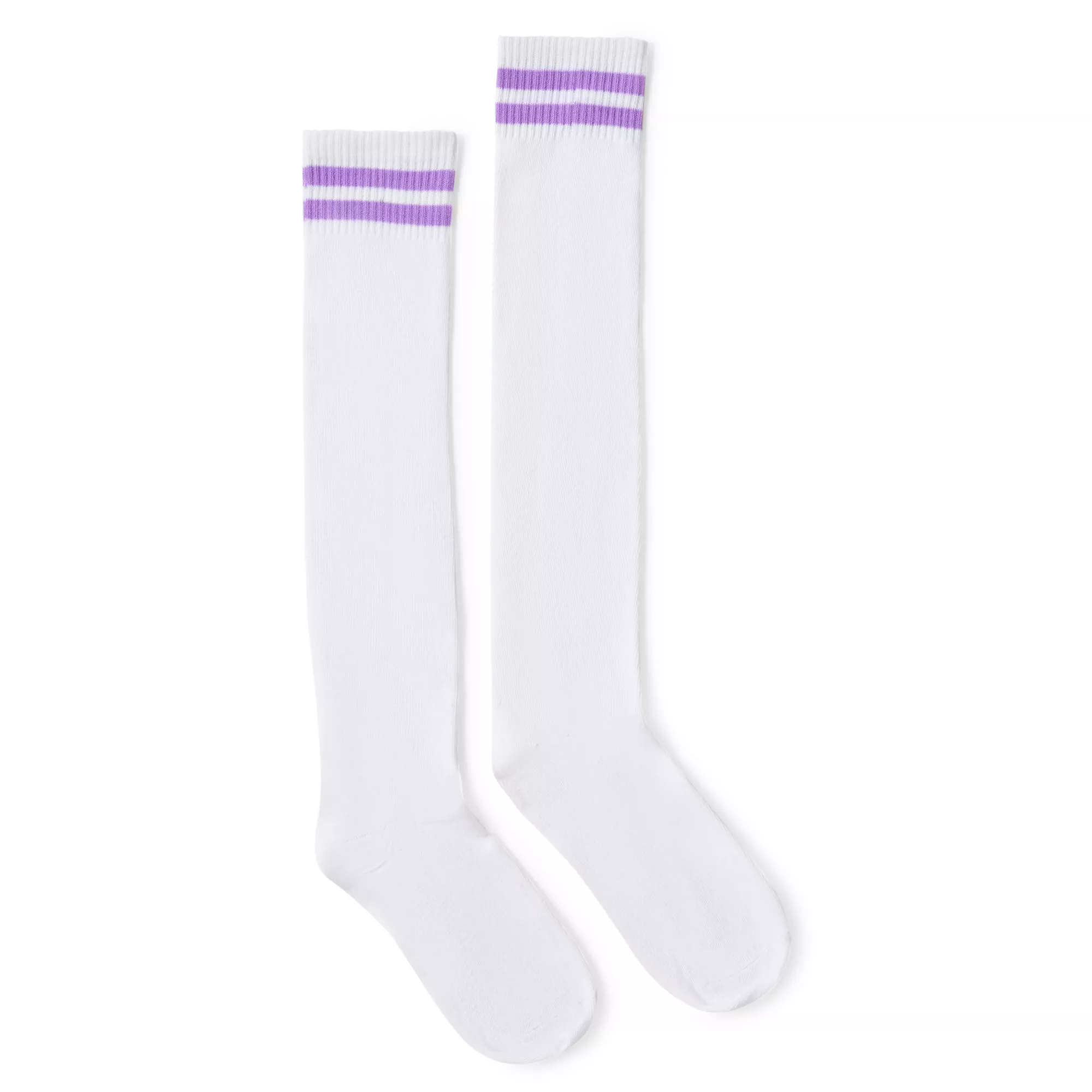 Purple Stripe Knee High Socks at Spencer's