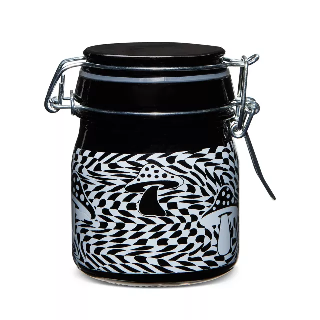 Black and White 3D Mushroom Checkered Stash Jar - 5 oz. at Spencer's
