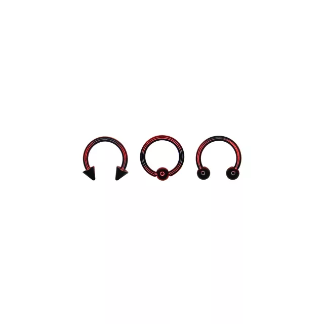 Multi-Pack Red and Black Ombre Septum Rings 3 Pack at Spencer's