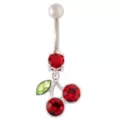 CZ Cherry Dangle Belly Ring - 14 Gauge at Spencer's