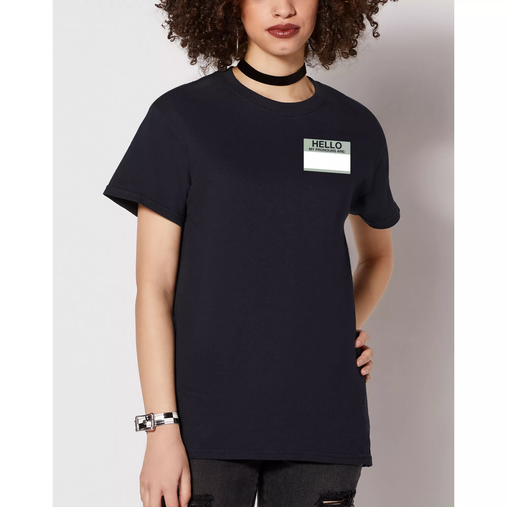 Hello Pronouns T Shirt at Spencer's