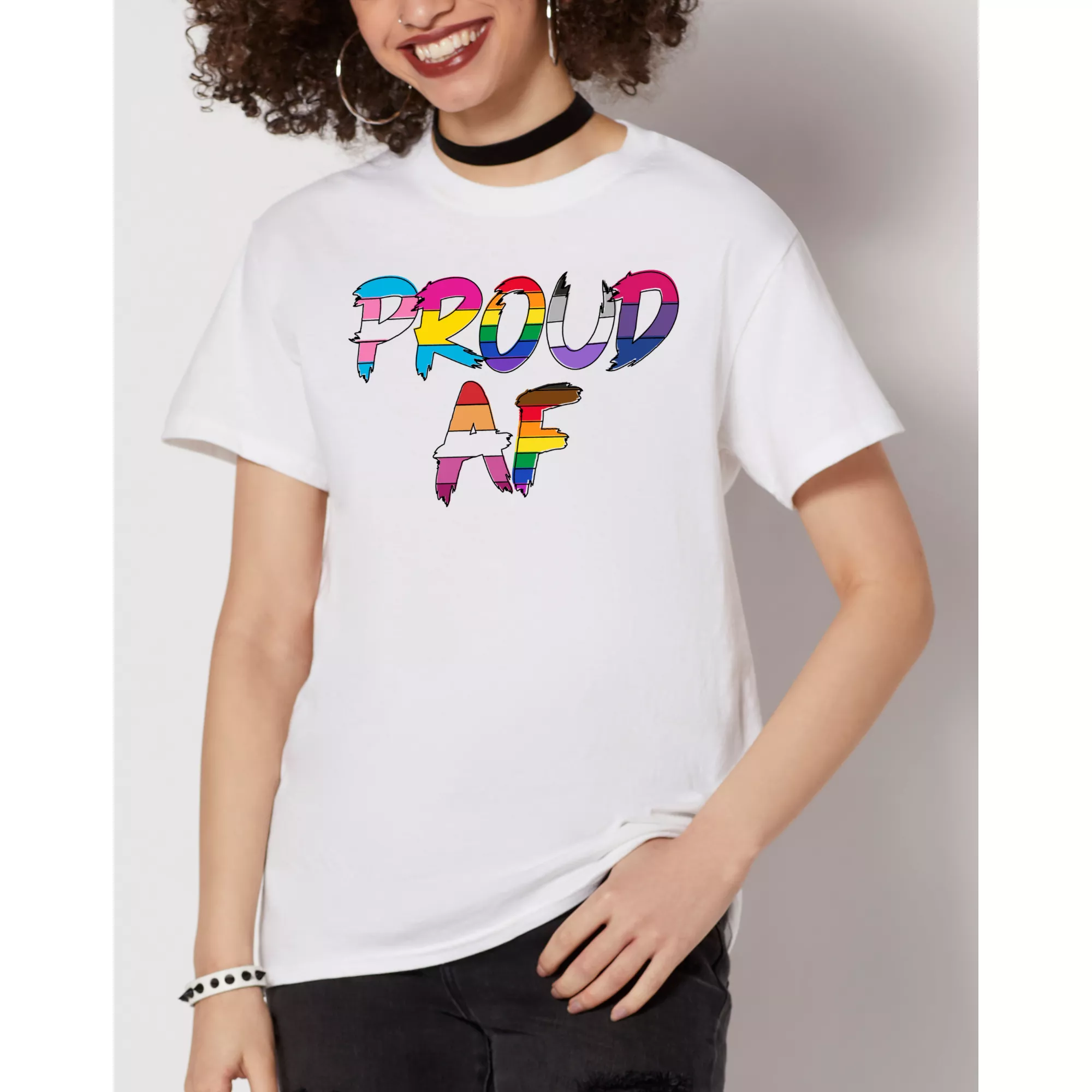 Proud AF Pride T Shirt at Spencer's