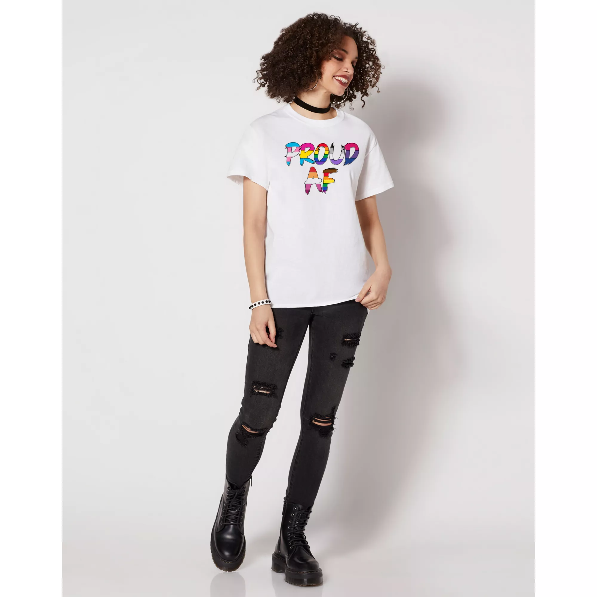 Proud AF Pride T Shirt at Spencer's