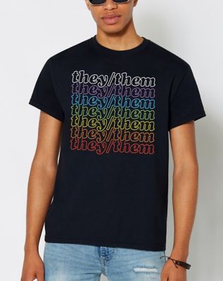 Rainbow They/Them Pronouns T Shirt