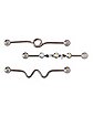 Multi-Pack CZ Twist and Coil Industrial Barbells 3 Pack - 14 Gauge