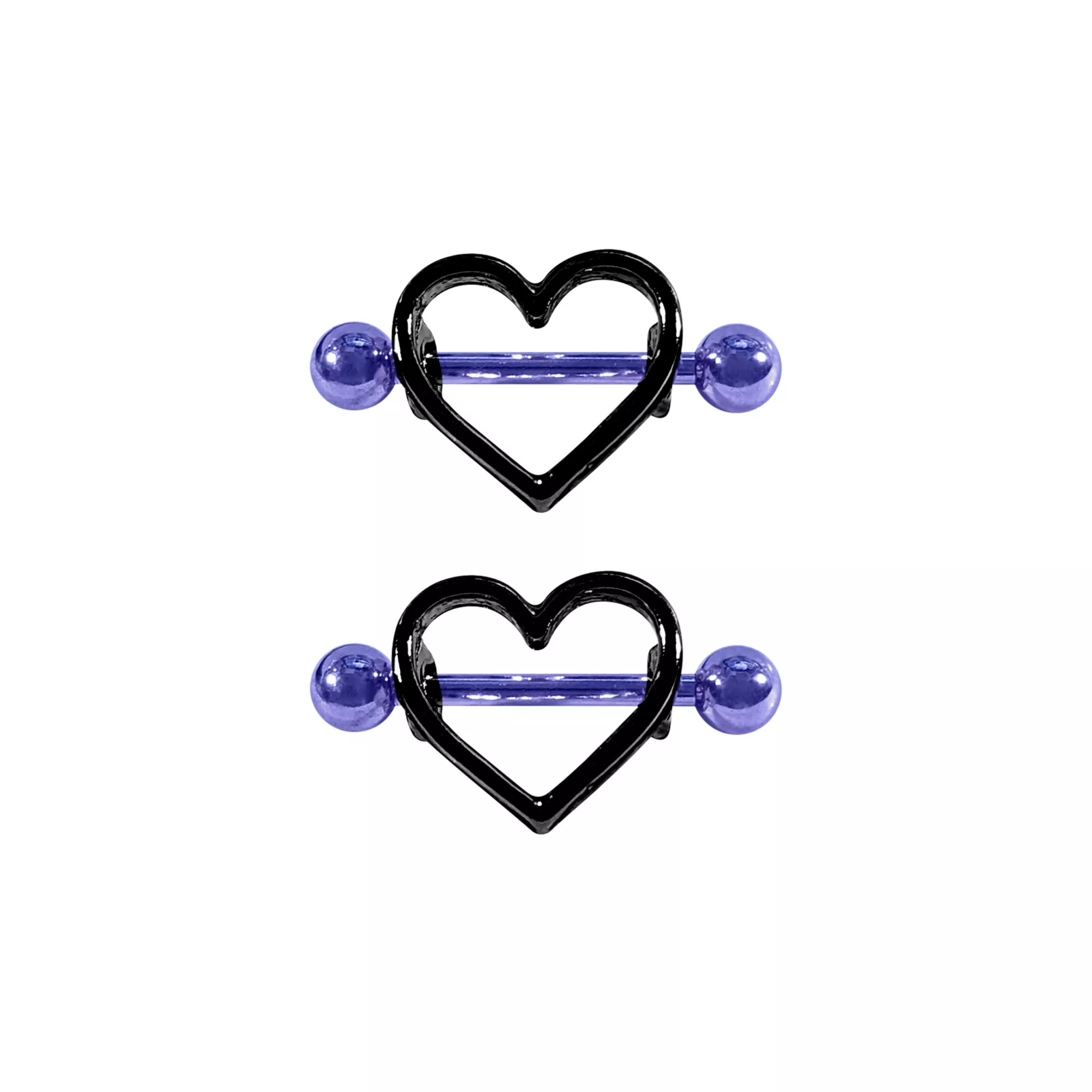 Black Heart Nipple Shields - 14 Gauge at Spencer's