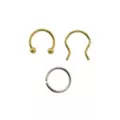 Multi-Pack Goldtone and Silvertone Horseshoe Retainer and Seamless Hoop Rings 3 Pack - 16 Gauge at Spencer's