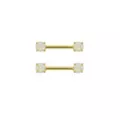 White Opal-Effect Nipple Barbells - 14 Gauge at Spencer's