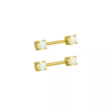 White Opal-Effect Nipple Barbells - 14 Gauge at Spencer's