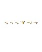Multi-Pack CZ Butterfly and Flower Stud Nose Rings 6 Pack - 20 Gauge