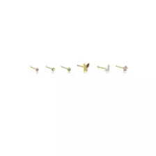 Multi-Pack CZ Butterfly and Flower Stud Nose Rings 6 Pack - 20 Gauge at Spencer's