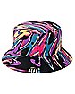 Retro Rainbow Marble Bucket Hat - Neff