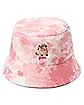 Pink Tie Dye Pusheen Bucket Hat