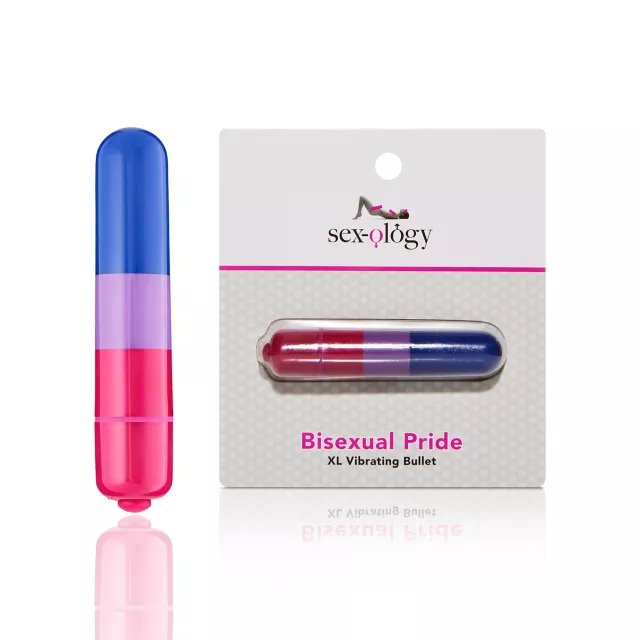 Bisexual Pride 10-Function Waterproof XL Bullet Vibrator 3.25 Inch - Sexology at Spencer's