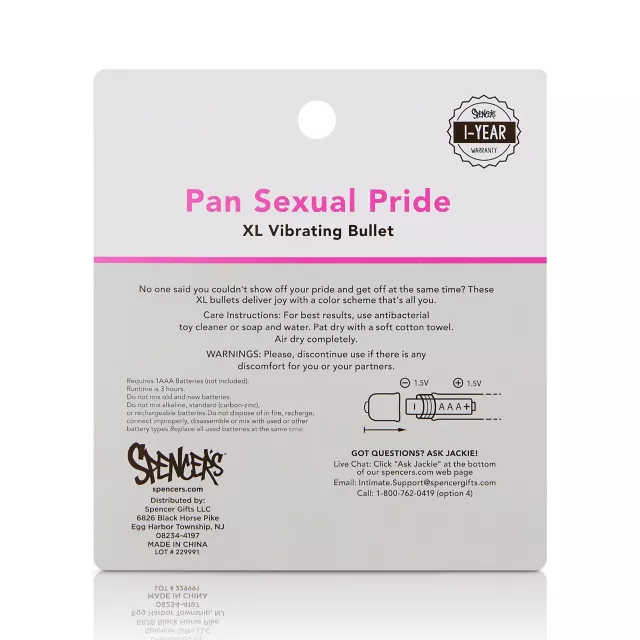 Pansexual Pride Multi-Function XL Bullet Vibrator 3.25 Inch - Sexology at Spencer's