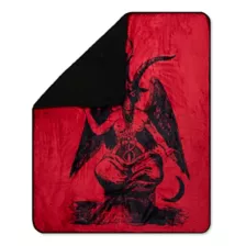 Red Baphomet Sherpa Fleece Blanket at Spencer's
