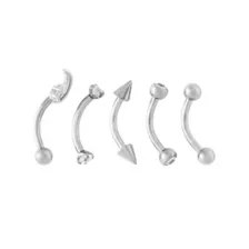 Multi-Pack CZ Moon Titanium Curved Barbells 5 Pack - 16 Gauge at Spencer's