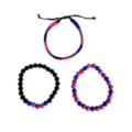 Multi-Pack Bisexual Pride Cord and Beaded Bracelets - 3 Pack at Spencer's