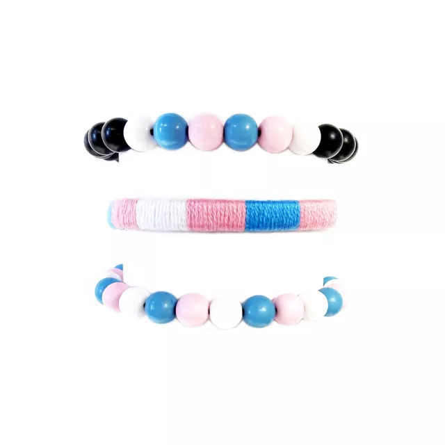 Multi-Pack Transgender Pride Flag Beaded Bracelets - 3 Pack at Spencer's