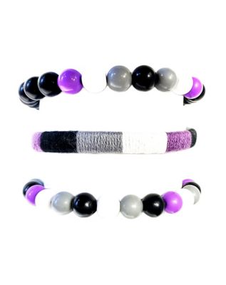 Multi-Pack Asexual Pride Cord and Beaded Bracelets - 3 Pack - Spencer's