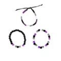 Multi-Pack Asexual Pride Cord and Beaded Bracelets - 3 Pack at Spencer's