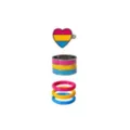 Pansexual Pride Heart Rings - 5 Pack at Spencer's
