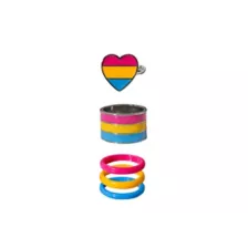 Pansexual Pride Heart Rings - 5 Pack at Spencer's